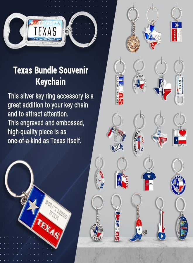 Lamatar1 Texas Bundle Souvenir Metal Keychain 12 Pack-Texas Lone Star on Texas State Map, Don't Mess with Texas, I Love Texas, Longhorn, Texas Seal, Texas Bottle Opener, Texas Boot & More - Image 5
